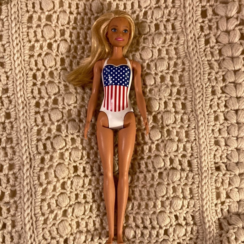 Barbie with USA flag bathing suit